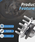 Front And Rear Wheel Hub Bearing Assembly Kit Fits GM Cars Like Malibu, Impala, Equinox, Terrain, Lacrosse, Regal, Cadillac XTS Replaces 513288
