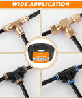 Close-up of installed nylon DOT air line three eighths inch outer diameter pneumatic tubing for DOT air brake systems