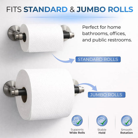 7 Inch Black Toilet Paper Roller Replacement Rod for Standard Size Holders Easy Install Durable Toilet Paper Holder Replacement Fits