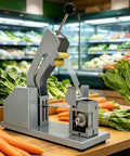 Semi Automatic Vegetable Strapping Machine Compact PE PVC Film Tying Tool Adjustable Tightness Bundler on display with fresh carrots and greens.