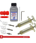 Complete Hydraulic Disc Brake Bleed Kit With 250ml DOT 5.1 Mineral Oil, Dual Luer Syringes, M5 Hoses, Bleeding Edge Tool