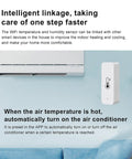 2 Pack WiFi Temperature Humidity Sensor With App Alerts And Graphs next to air conditioner for easy home monitoring setup