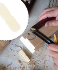 Hands assembling wood with 100 Pcs Nylon Shelf Pins With Threads On Both Ends, easy-to-disassemble bookcase support dowels.