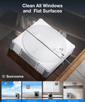 W3 Omni Robot Window Cleaner With Auto Clean Station Hands Free Self Cleaning System on glass surface