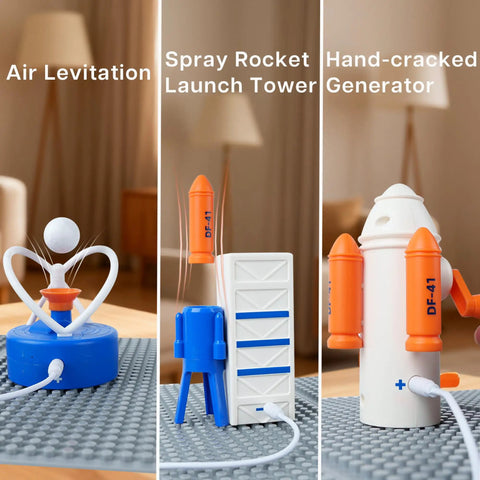 Space Theme STEM Kit With Voice Control For Kids Ages 8 To 12, 300 Plus Projects, Hands On Electronics Circuit Lab, Advanced Edition, Rocket Launcher And Lights, Great Gift For Curious Builders air levitation and rocket modules