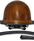 Black Brim Edge Protector Strip For Hard Hats, pro grade hard hat accessory, 37.4 inch brim cover, durable rubber with anti-slip pattern