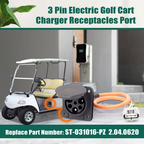 Top Tier Electric Golf Cart Charger Receptacle Head Replacement For Evolution Powersports Advanced Ev And Aeric provides a 3 pin charger socket.