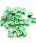 25Pcs 2 Pole Spring Clip PCB Terminal Block Connector Set 2.54mm Pitch For 26 20AWG Wires 150V AC 2A Max