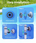 Above Ground Pool Inlet And Return Replacement Kit With Plunger Valve installation steps diagram