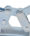 Close-up of 630Kg Holding Force Quick Release Toggle Clamp For Jigs And Fixtures, Horizontal Clamp With Iron And Plastic Construction.
