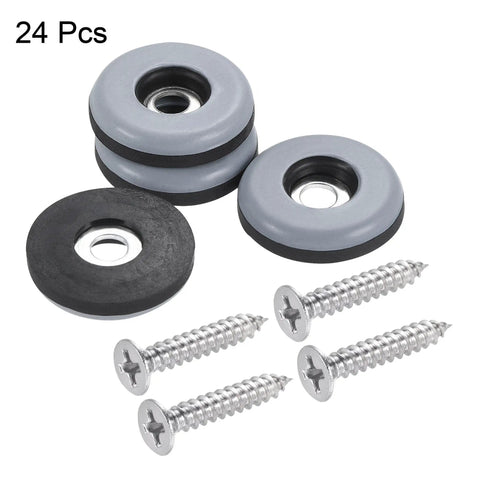 No Sweat Screw In Chair Leg Protectors And Table Glides Floor Savers With PTFE Non Scratch Bottom Heavy Duty Furniture Slider Pads 24 Pack