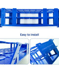 Top view of the Three Pack Plastic Test Tube Rack Holder For 20mm Tubes With 40 Holes Detachable Cool Blue Lab Rack.