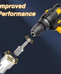 EVRBUL cordless drill adapter for trailer jack crank; stainless steel, top-wind, 1/2-inch socket bit.