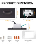 Smart LED Step Lights Kit For Indoor And Outdoor Use RGBCW Color Changing Stair Lights 3W 2700K To 6500K Hub dimensions