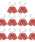 Pro Grade Red Lockout Hasp Set 10 Pack, 25mm Safety Tagout Solution with 6-hole design for multi-user locking in industrial sites.