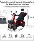 Heavy Duty Mobility Scooter For Seniors With 450 Lb Capacity, 500W Motor, 12 MPH Top Speed, 25 To 37 Mile Range, USB Charging Port.