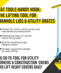 Handy Hook Lifting Tool Set With 30 Inch Double Hooks Three Eighths Inch Steel 2 Pack for manholes and grates with ergonomic design