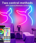 32.8 Ft LED Neon Lights With Remote App Control, IP65 Waterproof Flexible RGB Neon Strip Lights in living room decor