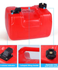 6L Portable Boat Tank With 3 Gal Capacity, Outboard Marine Fuel Tank, 9.8 Ft Hose, Level Gauge, L Shaped Handle, Easy Carry