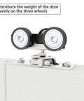 Heavy Duty Pocket Door Roller Assembly Kit With Top Mounted Hangers For Sliding Doors Fits 1 To 1-3/4 Inch Door Panels Beefy 3.18 Inch Roller