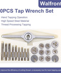 Metric Tap And Die Set 30 Pcs Hand Tools Kit for threading, high-speed steel, with adjustable wrench and dies, top view