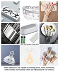 Collage showing household items cleaned by Ultrasonic Jewelry Cleaner Portable Pro Grade Household Cleaning Machine.
