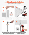Installation steps for Outdoor Vinyl Privacy Fence Panels 50 Inches Wide By 50 Inches High Two Panel Set detailing tools and method.
