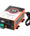 Rock Solid Rv Power Converter And Battery Charger 55 Amp 120V Ac To 12V Dc Plug And Play, showing power unit with connections.