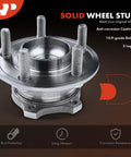 Rear Wheel Bearing And Hub Assembly For 5 Lug Vehicles Compatible With Chrysler 300 2005 2009 Dodge Charger 2006 2009 Magnum 2005 2008 With 27 Spline Shaft Beefed Up Load Capacity Ball Or Roller Bearing, front view with 5-lug bolts.