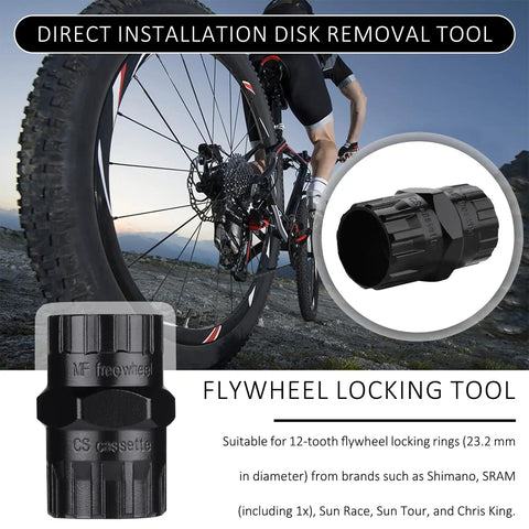 Freewheel Removal Tool For Bike Cassette Multi Speed Freewheels And Sprockets Durable Carbon Steel Tool with heat-treated design