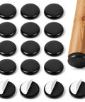 Skip The Drag With Self Adhesive Furniture Sliders That Glide Heavy Chairs Across Carpet And Hardwood Floors While Acting As Reliable Chair Glides And Floor Pads For Your Home, showing black adhesive discs and a wooden chair leg.