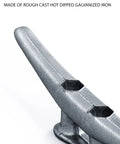 Close-up of 8 Inch Dock Cleat Weatherproof Galvanized Cast Iron Boat Cleat for Marine Pier Tie Downs