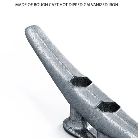 Close-up of 8 Inch Dock Cleat Weatherproof Galvanized Cast Iron Boat Cleat for Marine Pier Tie Downs