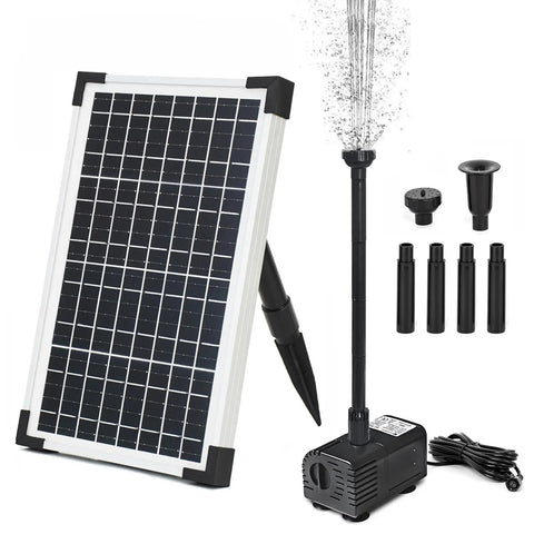 Best Value Solar Pond Pump Kit With 216 GPH Flow And 13W Adjustable Output Dry Run Protection Monocrystalline Panel Powered Pump