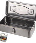 Heavy Duty Stainless Steel Toolbox With Carry Handle, Waterproof And Rustproof Utility Case For Tools, Screws, Parts, And Small Hardware