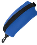 Blue Neoprene Dive Mask Storage Case Pouch for Goggles and Sunglasses, Shock Resistant Gear Bag, Compact Design, Side View