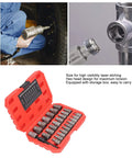 Heavy Duty 27 Piece Screw Extractor Set Made From Tough Molybdenum Steel Bolt Removal Kit With Hex Head And Left Hand Thread For Damaged Fasteners Repair Jobs, red case open