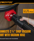 Pwercat 2-1/2 To 2-1/4 Inch Dust Collection Reducer Adapter Hose Converters Fit Shop Vac And Woodworking Systems ABS fitting connection.