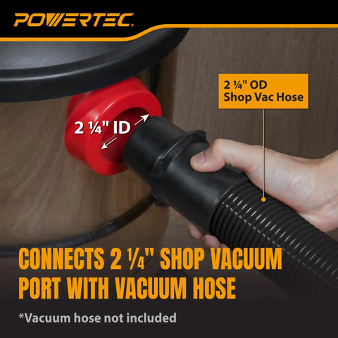 Pwercat 2-1/2 To 2-1/4 Inch Dust Collection Reducer Adapter Hose Converters Fit Shop Vac And Woodworking Systems ABS fitting connection.
