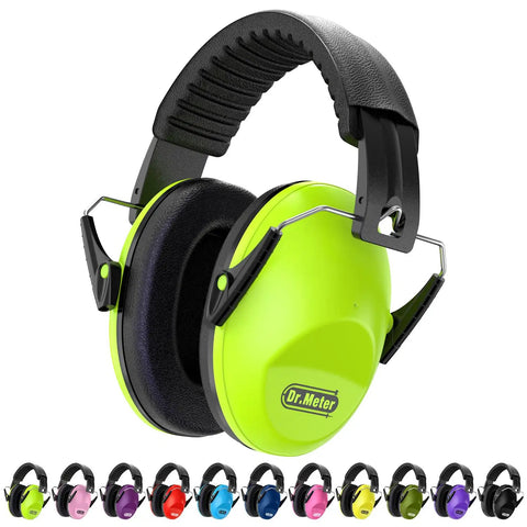 Premium Noise Reducing Earmuffs for Kids and Adults Adjustable EM100 Hearing Protection with Soft Memory Foam Padding Breathable PU Leather, 27.4 SNR, Great for Monster Jam, Concerts, Fireworks and Autism Sensory Needs
