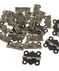 Antique Decorative Butterfly Hinges Set Of 24 For Jewelry Boxes And Cabinets, Vintage Tiny Chest Hinges With Screws, 180 Degree Opening