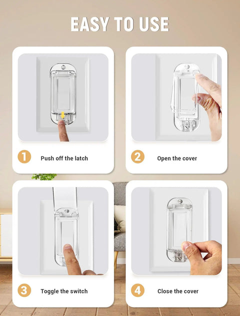 Step-by-step installation guide for 2 Pack Light Switch Guard Cover For Kid Proofing Your Rocker Switches With Wall Plate Screws, Clear