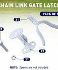 1-3/8 Inch Chain Link Fence Gate Latch Wall Mount Flat Back Metal Gate Fork Latch Hardware With Lag Bolt For Fence Gate Frames Easily Mounts To Post Or Wall Durable And Easy To Install.