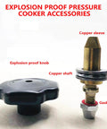 Adjustable Pressure Cooker Knob Replacement For Easy Pressure Release, showing explosion proof knob with copper shaft and sleeve