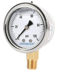 Liquid-filled fuel pressure gauge 2 inch dial, 0-100 psi