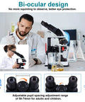 Scientist using 40X To 2500X Lab Microscope With Led Illumination And Double 3D Mechanical Stage For Students And Adults In Education