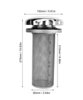 Oil Tank Air Filter With Valve Cover For Hydraulic Fuel Tank Systems, stainless steel filter, shown with measurements
