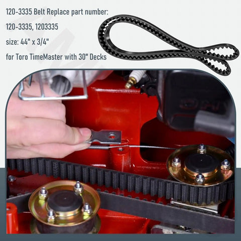 TimeMaster 30 Inch Mower Idler Pulley And Belt Kit With 2 3/4 Inch Pulley 1 Inch Height 1.4 Inch OD Hole 44 Inch Belt 3/4 Inch Wide