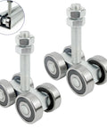 Four Wheel Trolley Assembly With Silent Rolling, M10 Bolt, Fits 1-5/8 Inch Wide Strut Channel And All 1-5/8 Inch Or Taller Channels, Centered Design For Easy Installation And Prevents Bolts From Rubbing, Pack Of Two