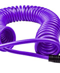 Purple Polyurethane Recoil Air Hose For Air Compressors One Quarter Inch Inner Diameter By Twenty Five Feet Bend Restrictor